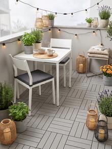 5/10 PCS PVC Plastic Self-Assembling Balcony Terrace Garden Outdoor Waterproof Anti-Corrosion Floor Tiles, Yard Outdoor Waterproof Ceramic Tiles - multicolor - View 15