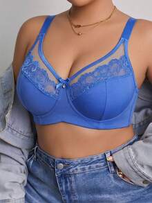 DesireSculpt Plus Size Underwire Bra, 1pc - Blue - View 4