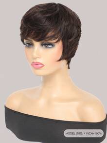 Pixie Cut With Fake Scalp Straight Remy Human Hair Machine Made Short Colored Human Hair Wig 2 For Women Dalily Use - S2 - View 3