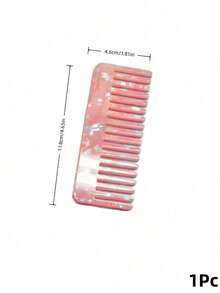 Haus Hana 1PC Acetate Plate Hair Comb Marble Pattern Anti-Static Wide Tooth Detangling Comb Smooth Glide No Pull Hair Styling Tool For Home Salon Daily Use Perfect Birthday Valentine's Day Gift For Women - multicolor - View 16