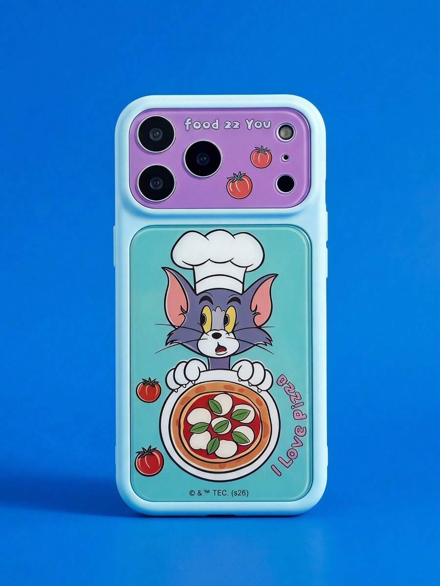 TOM & JERRY X SHEIN 時尚高端印花圖案保護手機殼設計,完美適配 ,可愛時尚且精緻 - 彩色 - 查看 1
