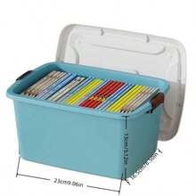 1pc Five Optional Sizes Heavy Duty Plastic Storage Bins With White Lids Side Handles Space Saving Stable Multi Functional Three Color Storage Organizer Box For Clothes Blankets Bedroom Living Room Closet Dorm Household Four Seasons Storage - View 17