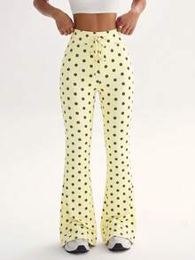 SHEIN Sovereign Charm Summer Casual Fashion Polka Dot Sports Long Pants - Multicolor - View 3