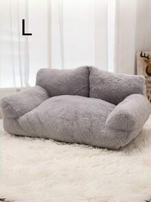Giường sofa thú cưng hỗ trợ xương thoải mái, giặt được bốn mùa, đáy chống trượt, màu xám hiện đại, phù hợp cho mèo và chó (M/L/XL), phong cách nội thất thời trang - Xám - Xem 9