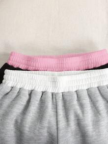 SHEIN 2件裝女童運動長褲 - 彩色 - 查看 3