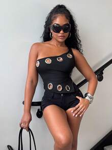 Alexandranx 2026 New Arrive Minimalism Spring/Summer Women's Sleeveless Cropped Halter Neck Sexy Tank Top, Street Hip Hop Club Wear,Summer Top Black - Black - View 3