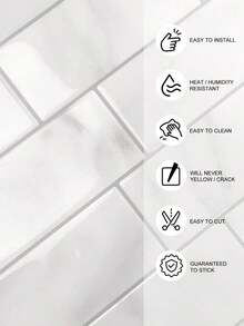 Removable Tile Backsplash Stickers, Subway Tile Pattern, Peel And Stick Tile Backsplash For Kitchen And Bathroom, Size: 11.56 Inches X 8.38 Inches, Decorative Stickers For Room, Nursery, Playroom, Living Room, Bedroom - Marble Pattern - View 10