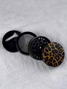 Metal Leopard Print Grinder, 4-Layer Manual Crusher, Grinding Mortar, Herb Grinder, Rolling Tool Accessories - Leopard Print - View 2