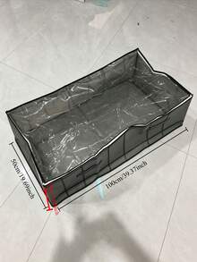 1pc Gray Underbed Storage Bag, Foldable With Transparent Cover, No Bracket, Large Capacity For Storing Shoes, Pillows, Blankets And Other Household Items, Suitable For Bedroom, Study, Dorm, Home Decor - Multicolor - View 10