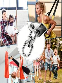 6-Piece Stainless Steel 304 Hammock Set - Rust-Resistant Sturdy Swing Hooks - Multi-Functional, Easy-To-Install Rotating Hook Design Suitable For Hammocks, Yoga, Boxing Bags, And Swing Hardware - Silver - View 6