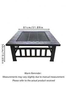 Premium Large Square Bbq Grill & Fire Pit - 2-In-1 Outdoor Heating And Grilling For Christmas Gatherings, Garden Parties, Campfire Tea Making With Foldable Design - Luxury Patio Warming Table - Outdoor Square BBQ Grill - View 17