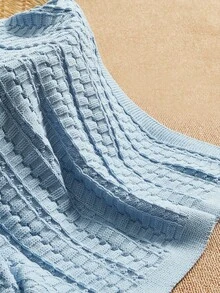 Infant Twisted Knitted Swaddle Set, Twist Textured Baby Blanket With Hairball Hat, Anti-Grab Gloves, Foot Socks, Four-Piece Set, Full Moon One-Year-Ol - Multicolor - View 9