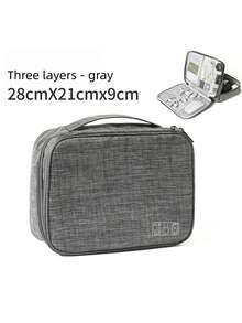 1PC Double/Triple Layer Cable Organizer Bag Power Box Charging Cord Travel Digital Accessories Storage Pouch Electronics Case For Adults - Multicolor - View 10