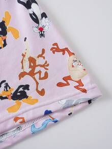 LOONEY TUNES X SHEIN 女款字母印花背心內衣套裝 - 粉色 - 查看 8