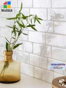 Removable Tile Backsplash Stickers, Subway Tile Pattern, Peel And Stick Tile Backsplash For Kitchen And Bathroom, Size: 11.56 Inches X 8.38 Inches, Decorative Stickers For Room, Nursery, Playroom, Living Room, Bedroom - Marble Pattern - View 2