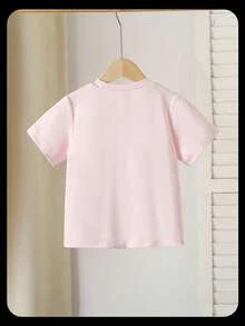 Genkimix Kids 女童（小號）可愛優雅蝴蝶結設計 3D 串珠工藝休閒 T-shirt - 粉色 - 查看 2