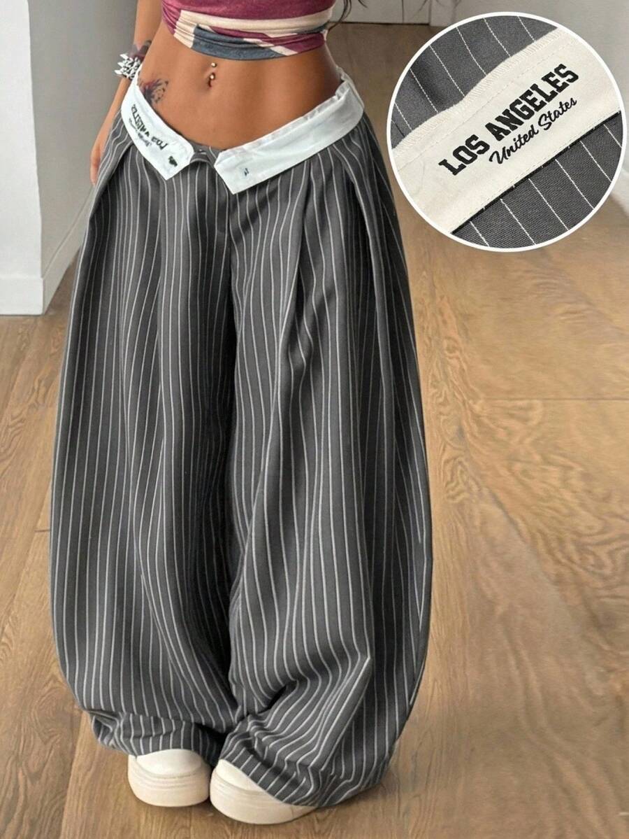 Coolane Women's Autumn Vintage Streetwear 90s Casual Hippie Street Style Loose Grey Banana Harem Pants,Dress Pants
