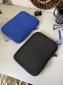 1 pieza Bolsa de almacenamiento de portátil simple de 11 pulgadas/13 pulgadas/15 pulgadas de color negro y azul, bolsa de forro para iPad y tableta anti-caídas y resistente a golpes, regalo de cumpleaños, adecuado para la escuela, la oficina y el viaje de regreso a clases - Multicolor - Ver 6