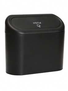 1PC Multifunctional Hanging Car Trash Can With Lid, Waterproof Leakproof Auto Garbage Bin, Dual-Use Storage Organizer For Car Door Cup Holder Office Desktop Small Waste Container, Comes With 2 Rolls Of Small Garbage Bags - Black - View 12
