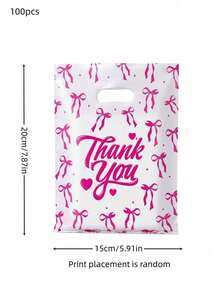 100pcs Disposable Plastic Carry Handle Merchandise Bags, Multipurpose Gift Pouches For Jewelry Store Clothing Shop Birthday Gift Packing - multicolor - View 2