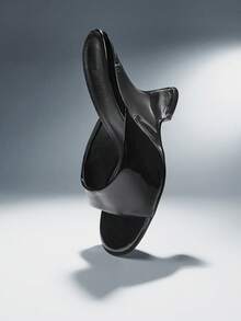 SHUZIA Women's Elegant Chic Casual Slip-On Wedge Sandals - Black - View 7