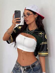 Coolane 女款字母印花休閒百搭日常上衣 - 彩色 - 查看 1