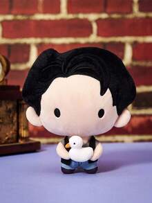 FRIENDS X POKOJA LAND 1pc Co-Branded 3D Plush, Cute Standing Shape, Classic Design, Suitable For All Ages Including Teenagers & Adults, Great For Home D R, Bedroom, Shelf Display, A Lovely Gift For Birthday Or Anniversary - Black - View 1