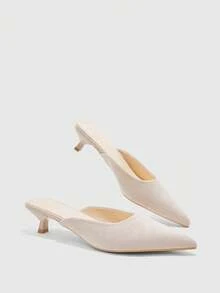 CUCCOO BIZCHIC Sepatu Hak Kitten Velvet Aprikot Wanita Serbaguna untuk Kerja Sehari-hari - Aprikot - View 2