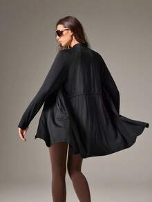 OutZeal Damen Sonnen-Schutzjacke zum Wandern und Angeln, lässig, UV-Schutz, schnelltrocknend, kühlende Haptik, lange Länge, mit Kapuze, Sommer Outdoor-Jacke - Schwarz - Übersicht 8