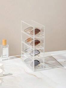 4-Tier Acrylic Eyeglasses Storage Box, Sturdy Structure With Strong Load-Bearing Capacity, Suitable For Home And Office, Makeup Drawer Organizer, Jewelry Tray - Multicolor - View 5