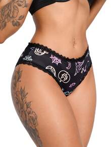 AltBold Set 4 pcs Celana Dalam Wanita Seksi Motif Grafis Y2K Model Segitiga - MultiWarna - View 4