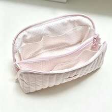 Rectangular Zipper Pencil Case With Soft‑Padded Lining And Multiple Storage Pockets. It Features A Fresh And Soft Ulzzang‑Style Girly Aesthetic, Ideal For The New Semester. Pens, Rulers, Erasers And Notepads Can Be Neatly Stored All In One Place. - multicolor - View 4