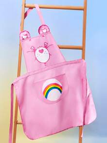 SHEIN X Care Bears 1pc Cute Design Kitchen Apron, Baking Apron, Ruffle Bow Decor, Adorable Apron, S & M Two Sizes, Parent-Apron - Pink - View 4