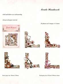 Haus Hana MOMO Hollow Embossed Corner Stickers, Wood Tone Vintage Series, Retro Material For Journal, Craft & Collage Decor - multicolor - View 15