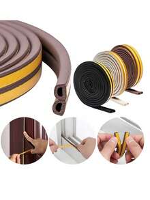 Self Adhesive Door Window Weather Stripping Foam Seal Tape Draft Stopper Soundproof Noise Reduction Windproof Thermal Insulation Flexible Easy Cut Durable Multipurpose Gap Filler All - Multicolor - View 2