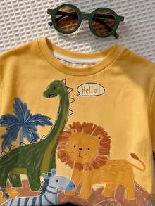SHEIN LMoss Kids Baby Boy Casual Minimalist Short Sleeve Top Suitable For Spring And Summer - Multicolor - View 5