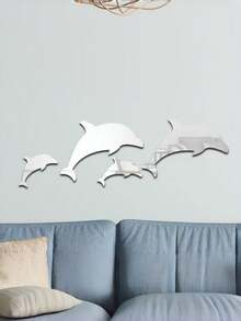 Dolphin Design Three-Dimensional Acrylic Wall Stickers With Strong Self-Adhesive. Easy To Paste On Smooth Walls, Ideal Interior Decor To Upgrade Your Home And Office Space. - one size fits all - View 10