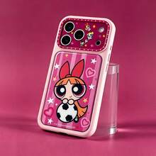 THE POWERPUFF GIRLS X SHEIN 時尚高端印花圖案手機保護殼設計，適用於 iPhone，可愛時尚且精緻 - 彩色 - 查看 4