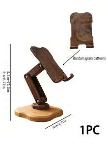 Cirelle 1Pc/2Pcs Adjustable 360° Rotatable Foldable Bamboo Phone Tablet Stand, Multi-Angle Desktop Holder , Height Adjustable Stable Cell Phone Dock For Home Office, Wood Style Bracket For Video Calls/Streaming/Reading - Multicolor - View 13