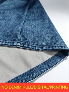 SHEIN LUNE CURVE 女款大尺碼新款時尚仿牛仔細肩帶休閒寬鬆顯瘦遮臀性感吊帶背心 - 藍色 - 查看 7