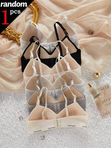 [1pc Random Style]Girl's Anti-Sagging Wireless Bra, Student Sports Bra For Junior High And High School Girls, Teenager Girls Bra - Multicolor - View 2