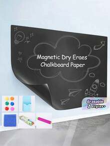 Magnetic Chalkboard Wall Sticker Peel And Stick Erasable Self Adhesive Learning Drawing Painting Board Home Classroom Reusable Write On Wipe Off Surface - Multicolor - View 1