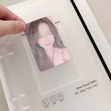 A5 Loose Leaf Photo Album Book, DIY Scrapbook Journal Notebook, Clear Pocket Photocard Binder With Elastic Band, White Frosted Cover For Kpop Photocard, Ticket, Picture Storage - default - View 6