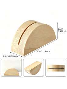 5/10Pcs Wooden Table Number Stands – Semi-Circular Place Card Holders For Weddings, Beach Parties, Birthdays, Restaurants, Durable Elegant Tabletop Decor For Event Planners - multicolor - View 3