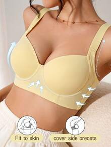 LustreForm Set 3 Buah Bra Wanita Berkawat Kasual Nyaman Minimalis Anti Selip dengan Tali Lebar - MultiWarna - View 6
