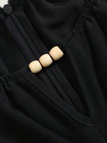 Elenzga 女款大尺碼優雅雙色花卉收腰裹身連身褲，適合日常辦公穿著 - 彩色 - 查看 7