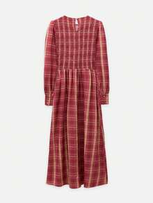Nöista Pink And Burgundy Smocked Maxi Dress. Fall, Brunch, Holiday And Day-To-Night Style. - Dusty Pink - View 10
