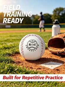 Durable White Baseball For Wooden Bat Training, Solid Cork Core, Tight Stitching & Fiber Wound Structure, Comfortable Grip, Ideal For Throwing Practice - Multicolor - View 2