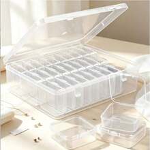31 Piece Combination Bead Jewelry Storage Box, Transparent Plastic Sorting Set, 30 Small Boxes, 1 Large Box, Durable And Portable Handmade Container Suitable For DIY Handmade Bead Making Earrings, Rings, Necklaces, Small Items For Home Storage - transparent color - View 6