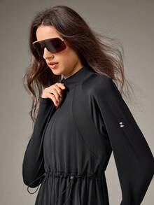 OutZeal Damen Sonnen-Schutzjacke zum Wandern und Angeln, lässig, UV-Schutz, schnelltrocknend, kühlende Haptik, lange Länge, mit Kapuze, Sommer Outdoor-Jacke - Schwarz - Übersicht 10